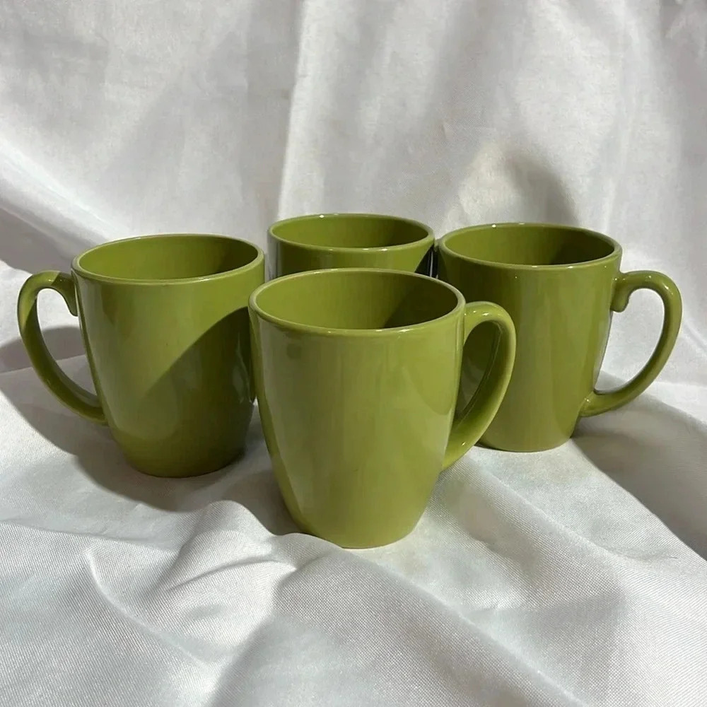 Corelle Stoneware Set of 4 Chartreuse Mugs